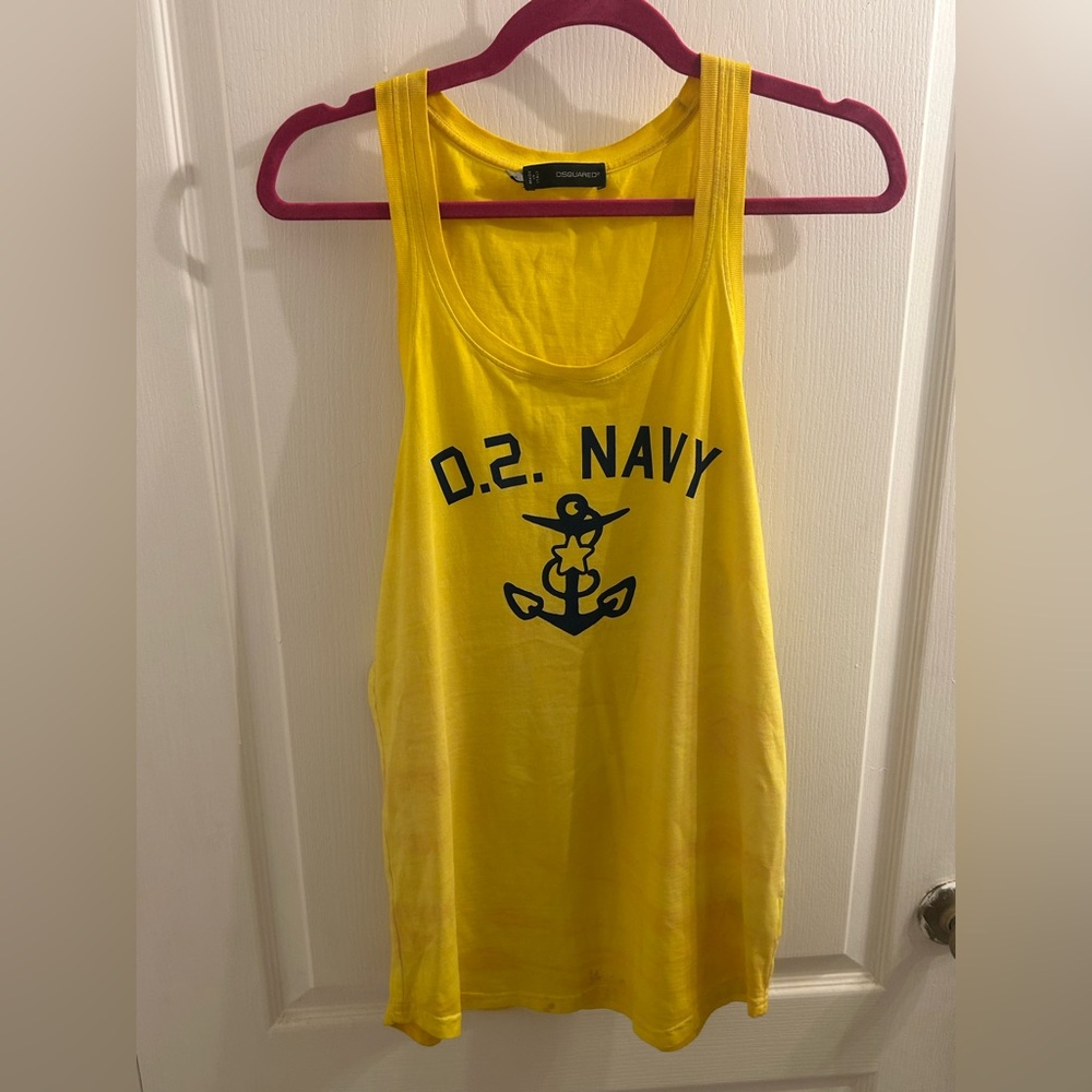Dsquared2- Yellow Graphic Tank Top